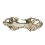 A VICTORIAN SILVER PLATED SNUFFERS TRAY