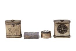 A GROUP OF OPIUM & OTHER WHITE METAL BOXES