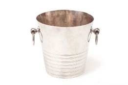 A SILVER PLATED TWIN HANDLED WINE COOLER