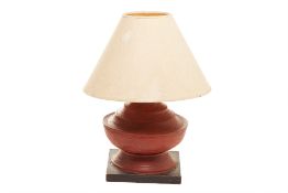 A BURMESE OFFERING BOWL TABLE LAMP