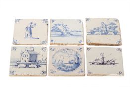 A GROUP OF SIX ANTIQUE DELFT TILES