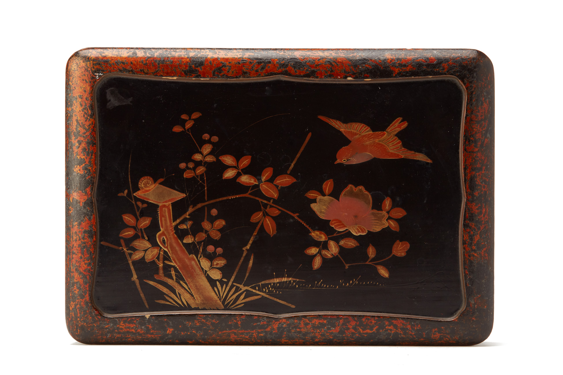 A JAPANESE BLACK LACQUER TABLE BOX - Image 2 of 3