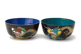 TWO CLOISONNÉ ENAMEL BOWLS