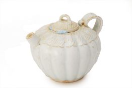 A QINGBAI GLAZED MELON FORM TEAPOT