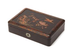 A JAPANESE BLACK LACQUER TABLE BOX