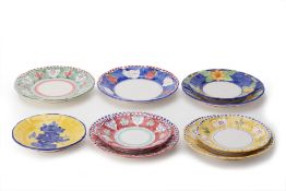 A GROUP OF EIGHT SOLIMENE POTTERY PLATES