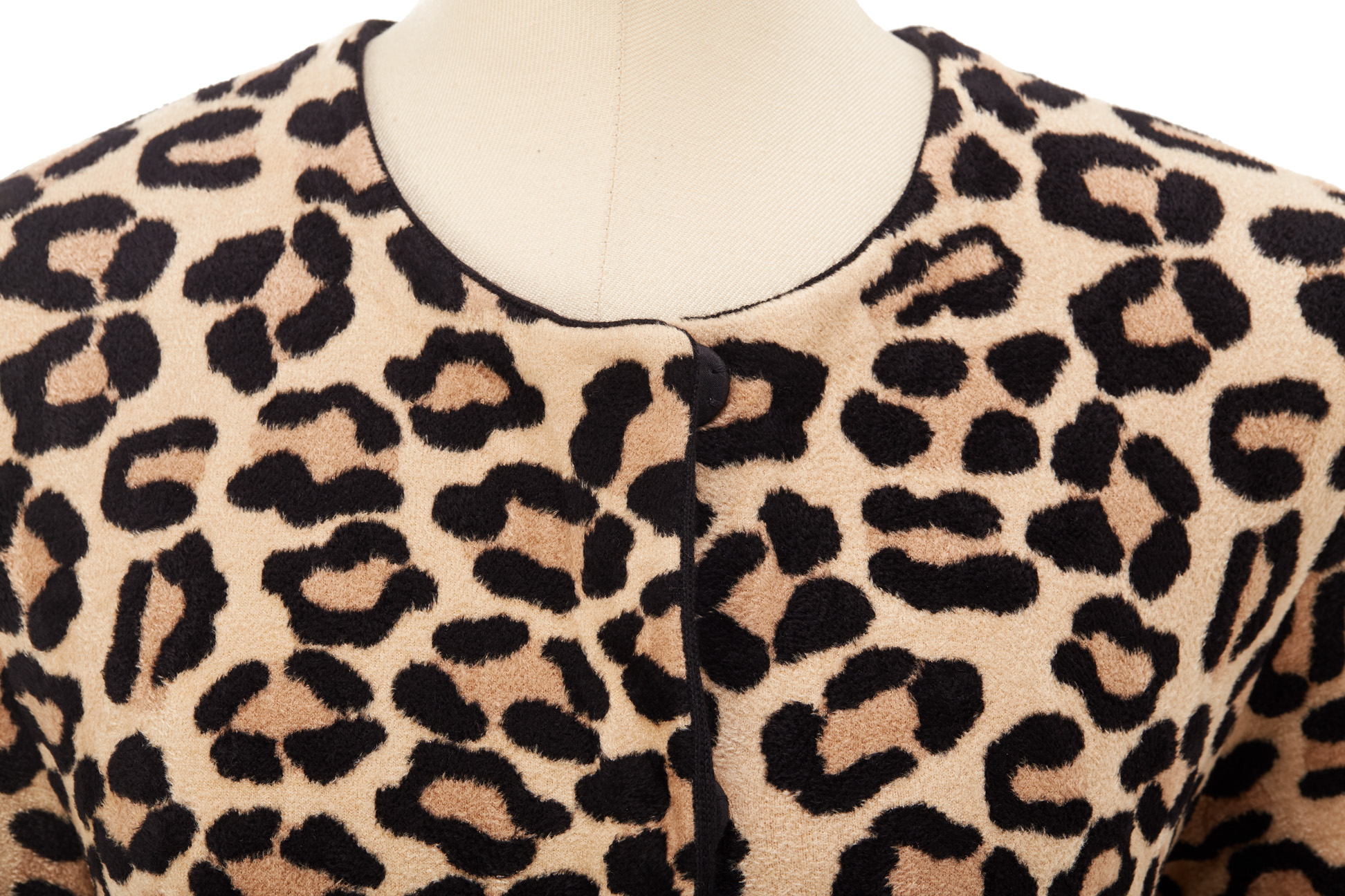 A OSCAR DE LA RENTA LEAPORD PRINT WOOL COAT - Image 2 of 3