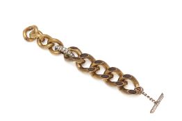 A LANVIN CHUNKY BRONZE TONE BRACELET