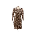 A OSCAR DE LA RENTA LEAPORD PRINT WOOL COAT