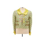 A MARC JACOBS MULTICOLOURED & YELLOW SEQUIN TWEED JACKET