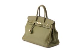 A HERMES BIRKIN 35 HANDBAG IN CANOPEE GREEN