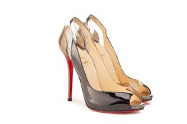 A PAIR OF CHRISTIAN LOUBOUTIN PEEP-TOE HEELS EU 36