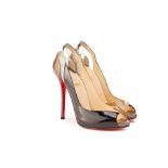 A PAIR OF CHRISTIAN LOUBOUTIN PEEP-TOE HEELS EU 36