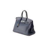 A HERMES BIRKIN 35 HANDBAG IN NAVY BLUE, 2009