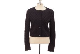 A CHANEL BLACK DIAMOND QUILTED JACKET