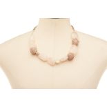 A THAI DESIGNER ROSE QUARTZ NECKLACE