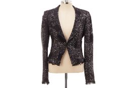 AN MSGM BLACK SPARKLY BLAZER