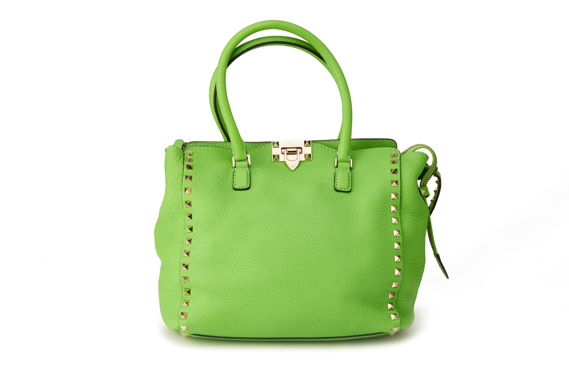 A VALENTINO GARAVANI NEON GREEN HANDBAG