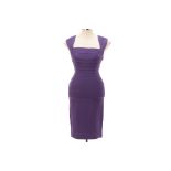 A HERVÉ LEGER PURPLE BANDAGE BODYCON DRESS