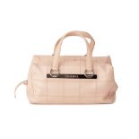 A CHANEL 'BOWLING' BEIGE LEATHER HANDBAG