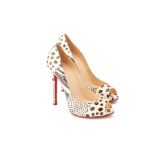 A PAIR OF CHRISTIAN LOUBOUTIN POLKA DOT HEELS EU 36