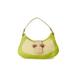 A TOD'S LIME GREEN LEATHER HANDBAG