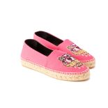 A PAIR OF KENZO TIGER EMBROIDERED FUCHSIA ESPADRILLES EU 36