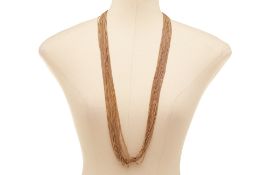 A GOLD COLOURED MULTI-CHAIN NECKLACE