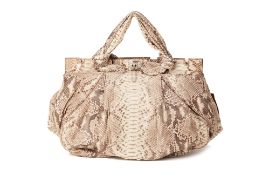 A ZAGLIANI 'PUFFY' PYTHON SKIN HANDBAG