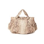 A ZAGLIANI 'PUFFY' PYTHON SKIN HANDBAG