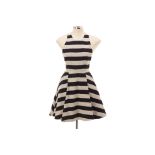 AN ALICE & OLIVIA STRIPED SKATER DRESS