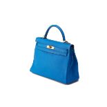 A HERMES KELLY 28 RETOURNE HANDBAG IN BLEU HYDRA, 2012