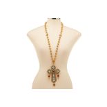 A DOLCE & GABBANA LARGE EMBELLISHED CROSS NECKLACE