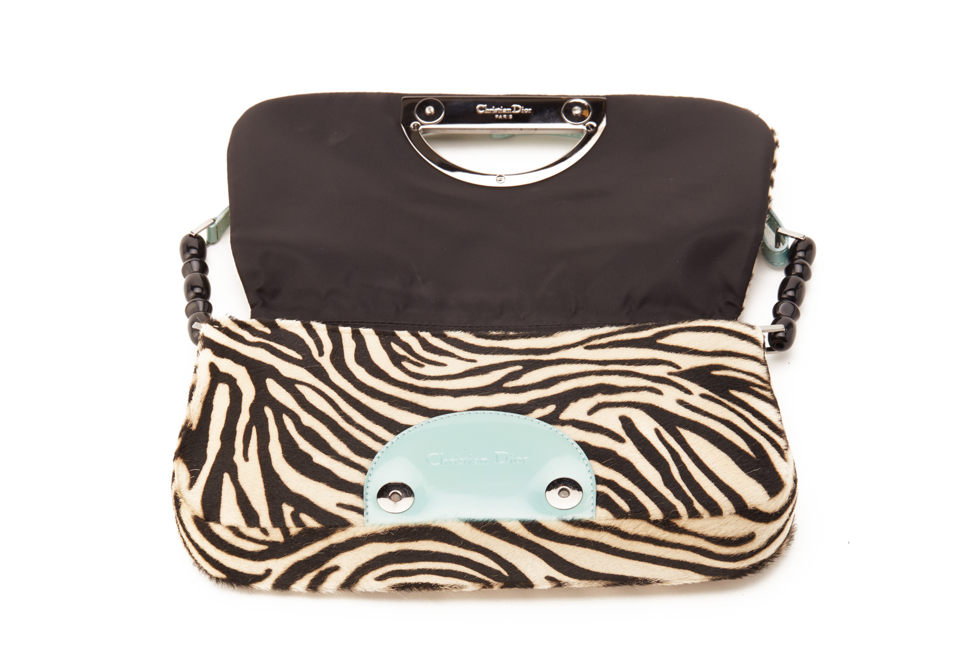 A CHRISTIAN DIOR ZEBRA PRINT PONY HAIR SHOULDER BAG - Image 6 of 6