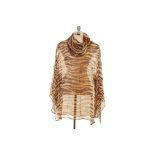 A DOLCE & GABBANA TIGER PRINT COWL NECK CHIFFON TOP