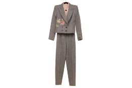 AN ALEXANDER MCQUEEN PRINCE OF WALES CHECK TROUSER SUIT