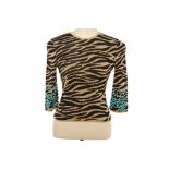 A GIANNI VERSACE TIGER PRINT WOOL SWEATER