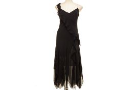 A PER UNA BLACK RUFFLE DRESS