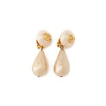 A PAIR OF CHANEL FAUX PEARL DROP EARRINGS