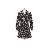 A DOLCE & GABBANA BLACK AND WHITE GIRAFFE PRINT TRENCH COAT