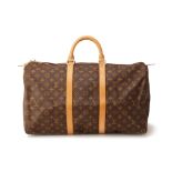 A LOUIS VUITTON KEEPALL 50 MONOGRAM CANVAS BAG