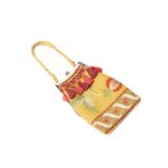 A SPENCER & RUTHERFORD YELLOW FLORAL EVENING BAG