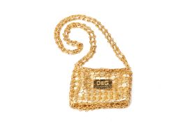 A DOLCE & GABBANA GOLD-TONE MINI SHOULDER BAG