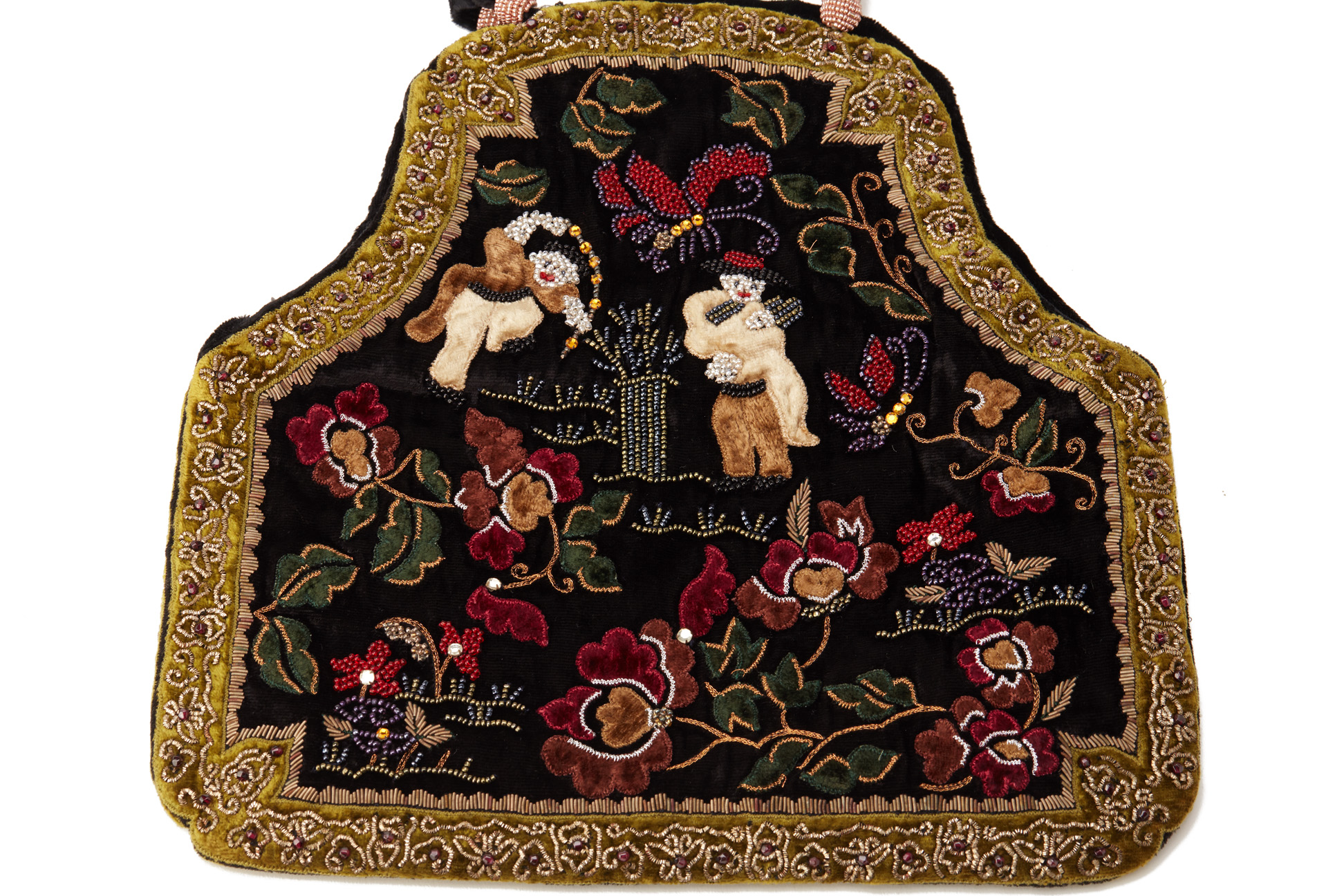 TWO BLACK VELVET EMBROIDERED BAGS - Image 3 of 4