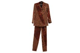 AN ESCADA LEOPARD, ZEBRA & CHEETAH PRINT TROUSER SUIT