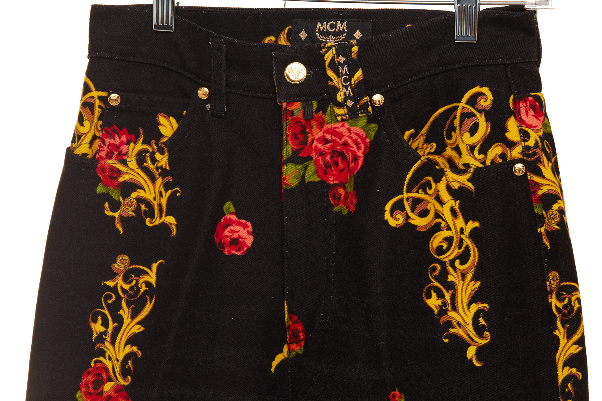 A PAIR OF MCM BAROQUE & FLORAL PRINTED JEANS - Image 2 of 3