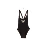 A VINTAGE CHANEL BLACK BATHING SUIT