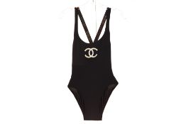 A VINTAGE CHANEL BLACK BATHING SUIT