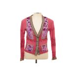 A VOYAGE PINK EMBROIDERED CARDIGAN