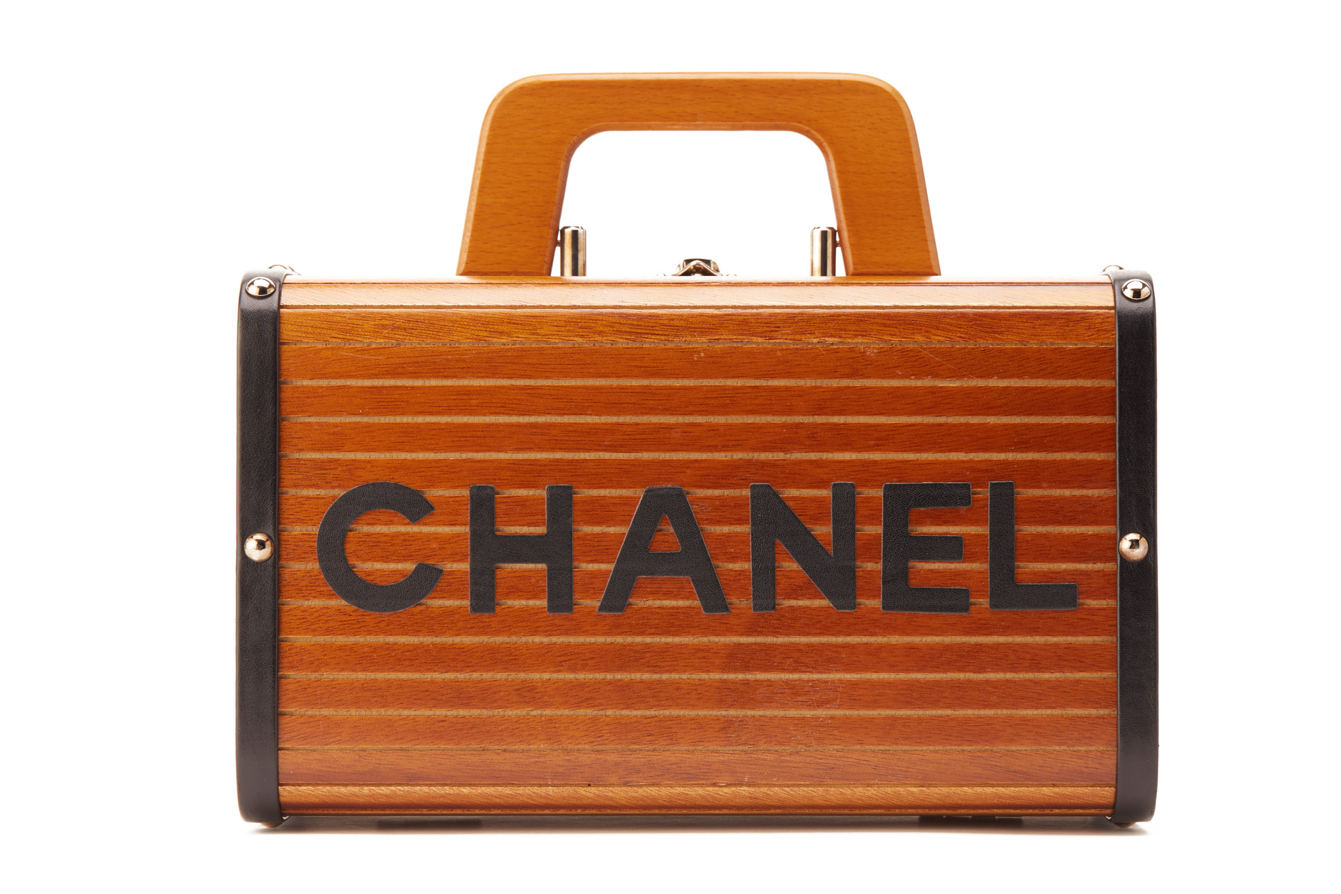 A CHANEL LIMITED EDITION WOOD CRUISE TRUNK BAG - Image 5 of 16